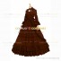 Marie Antoinette Reenactment Lolita Brown Ruffle Evening Ball Gown Dress