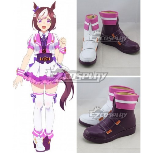 Uma Musume: Pretty Derby Special Week White purple Cosplay Shoes