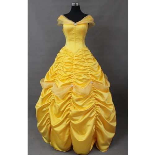 Beauty And The Beast Princess Belle Dress Cosplay Costume F