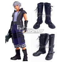 Kingdom Hearts III Riku Black Shoes Cosplay Boots