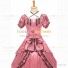 Reenactment Victorian Scarlett O'Hara Rococo Pink Ball Gown Dress