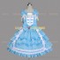 Sleeveless Sweet Love Lolita Dress Ruffle Tiered Bow Dress Blue