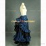 Victorian Style Navy Blue Tiered French Bustle Skirt