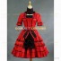 Classic Gothic Punk Reenactment Clothing Red Fantasy Dress Halloween Costume