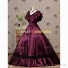 Victorian Style Southern Belle Satin Gown Reenactment Dress Dark Purple