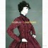 Victorian Style Reenactment Theatre Clothing Burgundy Floral Dress