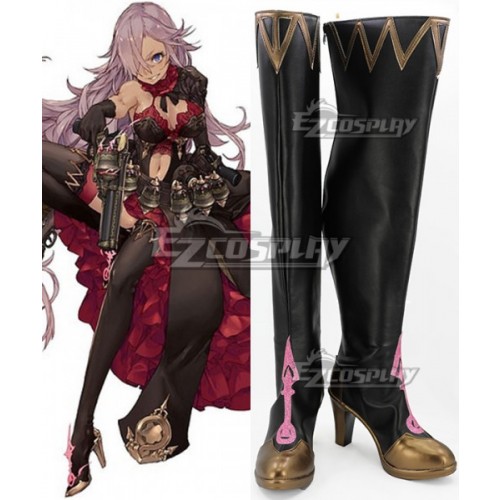 SINoALICE Cinderella Gunner Black Shoes Cosplay Boots