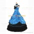 Steampunk Southern Belle Saloon Girls Theater Ruffles Blue Dress Evening Gown