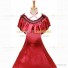 Civil War Victorian Rococo Lolita Armelloses Kleid Evening Gown Red Dress