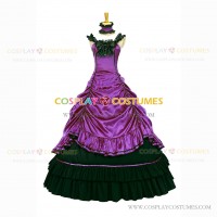 Steampunk Southern Belle Saloon Girls Theater Ruffles Purple Dress Evening Gown