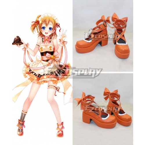 Love Live Valentine's Day Maid Honoka Kousaka Orange Cosplay Shoes