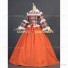 Civil War Style Reenactment Theater Clothing Tartan Ball Gown Lolita Dress Costume Orange