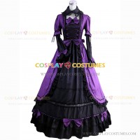 Marie Antoinette Royal Queen Gothic Punk Lolita Dress Fancy Party Layered Dress Purple