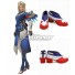 Overwatch OW Combat Medic Mercy Angela Ziegler Blue White Red Cosplay Shoes