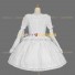 Solid Color White Gothic Lolita Dress Tiered Wide Sleeve Lace Dress