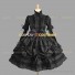 Gothic Lolita Dress Black Punk Lolita Ruffle Bows Lace Dress