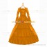 Retro Renaissance Style Pagoda Sleeves Prom Ball Gown Orange Dress