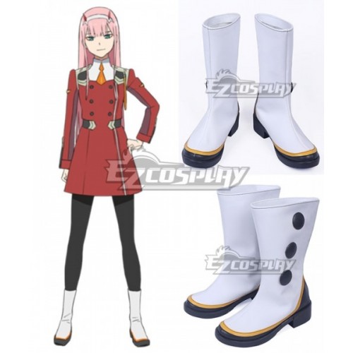 Darling in the Franxx Zero Two Code 002 White Shoes Cosplay Boots