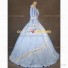 Victorian Lady Queen Colonial Princess Fairytale Dress Lace Ball Gown Baby Blue