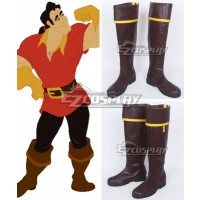 Disney Beauty and The Beast Gaston Brown Shoes Cosplay Boots