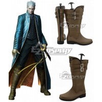 Devil May Cry 3 Vergil Brown Shoes Cosplay Boots