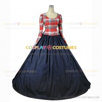 Civil War Style Tartan Ball Gown Reenactment Theater Clothing