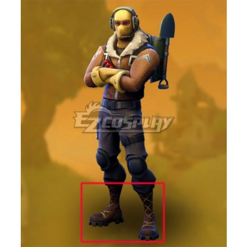 Fortnite Battle Royale Raptor Brown Shoes Cosplay Boots