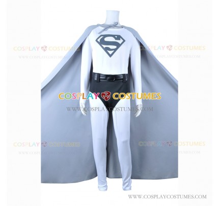 Superman Cosplay Costume Clark Kent Jumpsuit Uniform Cape Gray