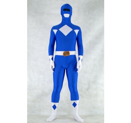 Blue Spandex Power Rangers Superhero Zentai Body Costume