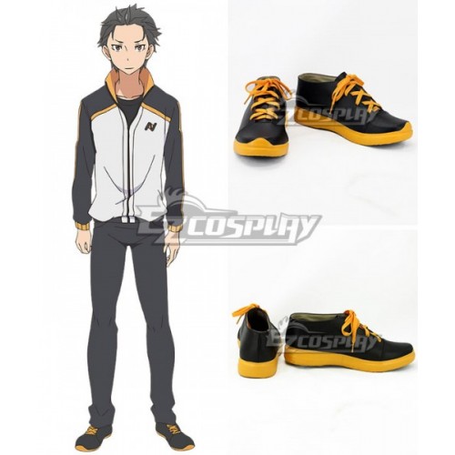 Re: Life In A Different World From Zero Subaru Natsuki Black Cosplay Shoes