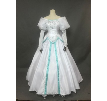 The Little Mermaid Princess Ariel White Dress Cosplay Costume
