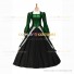 Victorian Punk Lolita Pagoda Sleeves Ball Gown Dark Green Dress