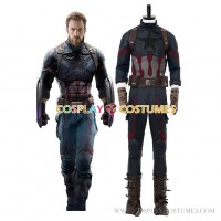 Captain America Steven Rogers Cosplay Costume From Avengers 3 : Infinity War