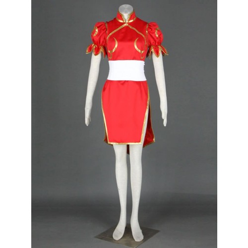Street Fighter Red Chun Li Cosplay Costume