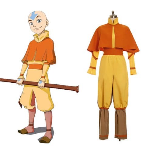 Avatar Aang Cosplay Costume Yellow Jumpsuit
