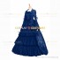 Retro Renaissance Style Pagoda Sleeves Prom Ball Gown Blue Dress