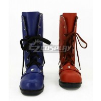 DC Comics Batman Arkham Harley Quinn Red And Blue Shoes Cosplay Boots