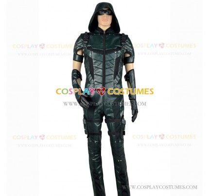 Green Arrow Cosplay Oliver Queen Costume Leather Set