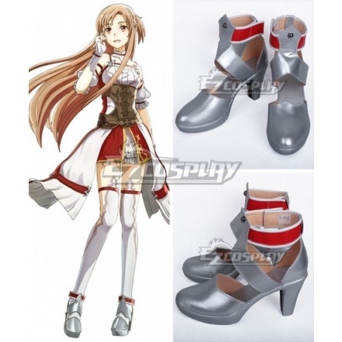 Sword Art Online Hollow Realization SAO Yuuki Asuna Yuki Asuna Game Silver Cosplay Shoes