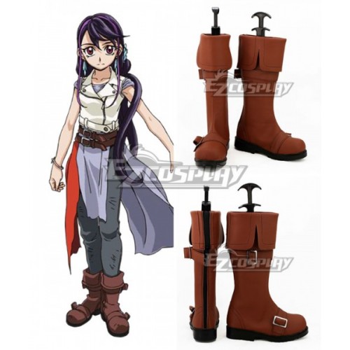 Yu-Gi-Oh Yugioh Duel Monsters Lulu Obsidian Kurosaki Ruri Brown Shoes Cosplay Boots