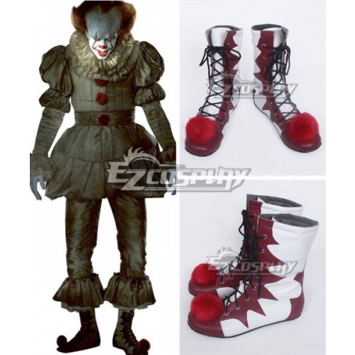 It 2017 Movie Pennywise Halloween White Shoes Cosplay Boots