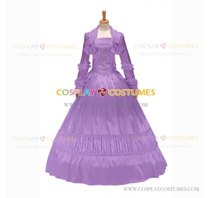 Gothic Lolita Victorian Rococo Stage Long Luxury Light Purple Dress Ball Gown