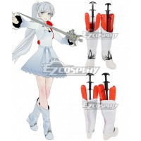 RWBY White Trailer Weiss Schnee White Shoes Cosplay Boots