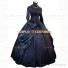 Black Gothic Lolita Brocade Reenactment Clothing Victorian Style Dress