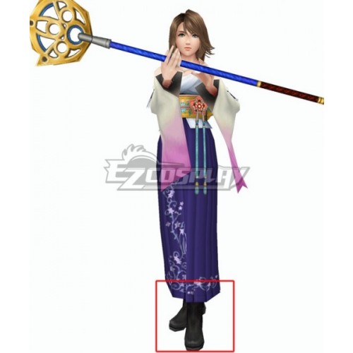 Final Fantasy X FF10 Yuna Black Shoes Cosplay Boots