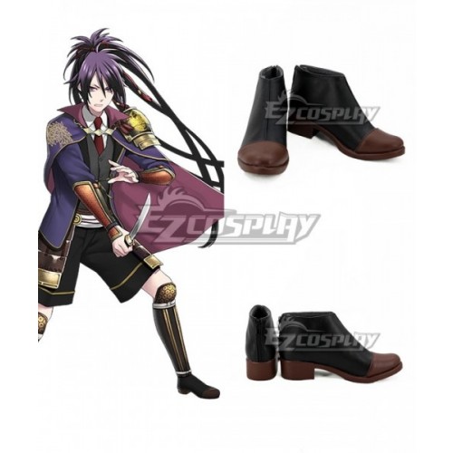 Touken Ranbu Online Fudou Yukimitsu Black Brown Cosplay Shoes