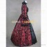 Victorian Style Brocaded Party Ball Gown Fancy Dress Red