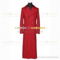 Tom Baker Costume for Doctor Who 4th Dr Cosplay Red Trench Coat