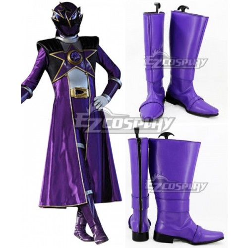 Uchuu Sentai Kyuranger Ryu Commander Shou Ronpo Purple Shoes Cosplay Boots