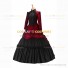 Gothic Victorian Marie Antoinette Theater Layered Evening Gown Burgundy Dress